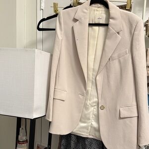 Aritzia Wilfred Soft Cream Notch-Lapel Blazer